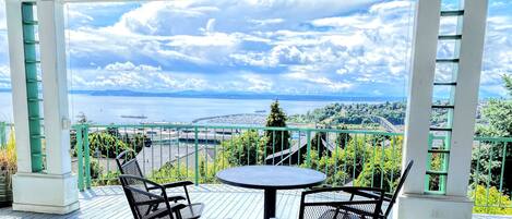 Huge private deck overlooking Puget Sound and the Olympic Mountains