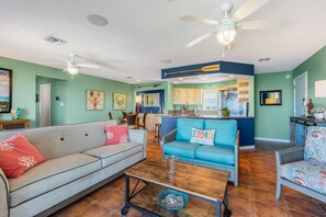 Cozy furnishings with a TV