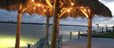 Enjoy night fishing, or the gulf breeze and a glass of wine. 