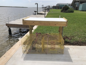 Fish cleaning table. Rental comes with 2 crab traps for you to use. 