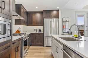 Gourmet kitchen with gas range