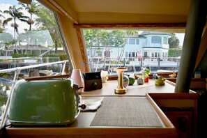 View from the galley, full kitchen 