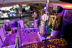 Evening view with solar lights 