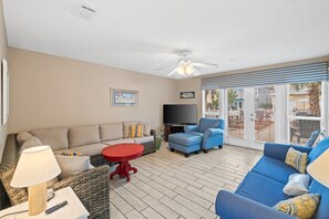 First Floor Living Area with Sleeper Sofa