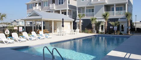 Community pool reserved for condo owners and guests