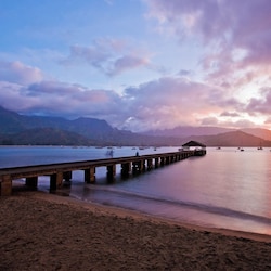 Hanalei Pier at sunset ... Credit: HTA / Tor Johnson