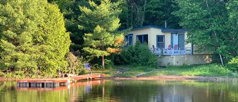 View of the cabin from the lake