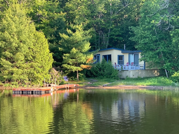 View of the cabin from the lake