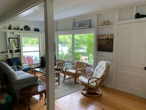 Living area with views of the lake.