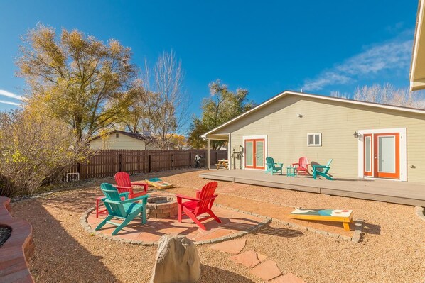 Enjoy the fresh air and beautiful views from this charming patio.