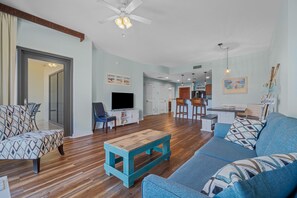 Living area with sleeper sofa