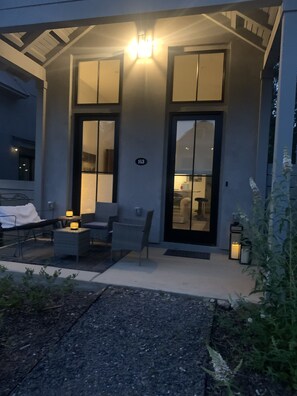 Front porch at night. 