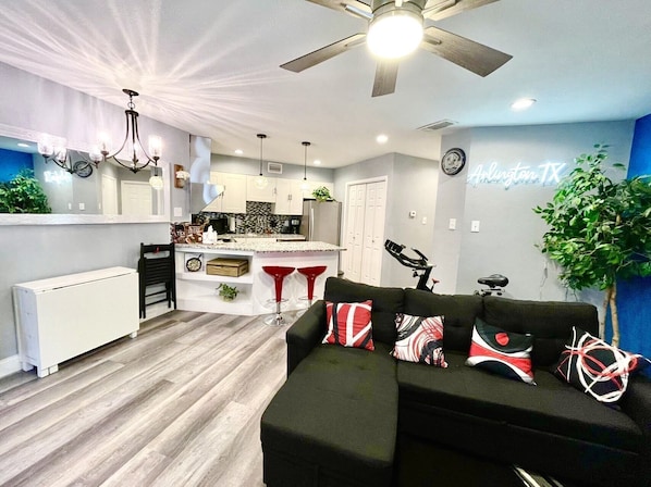 living room and kitchen