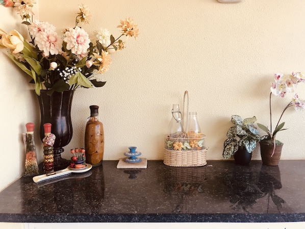 Additional counter area on the terrace.