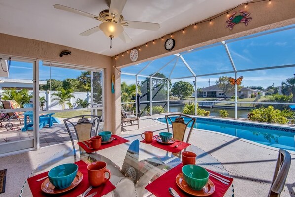 Enjoy a relaxing breakfast on the Lanai.