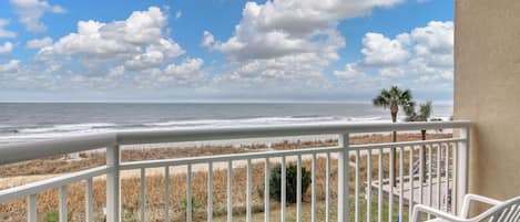 Private oceanfront balcony view from your 2nd floor condo