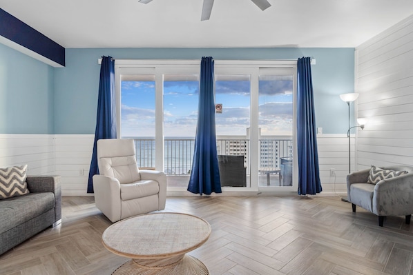 Living room with gulf view
