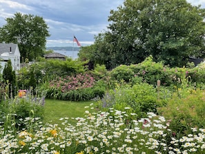 View of lower garden with ocean view