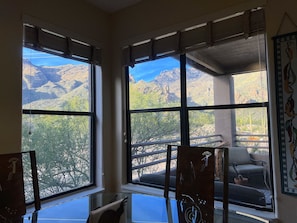 Look into Ventana Canyon from the dining table!
