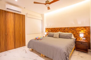 Comfy king size bed in bedroom