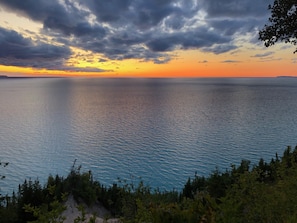 Beautiful view over Lake Michigan at sunset