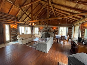 living room with fireplace