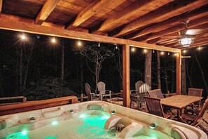 Evening hot tubbing' is the best! 