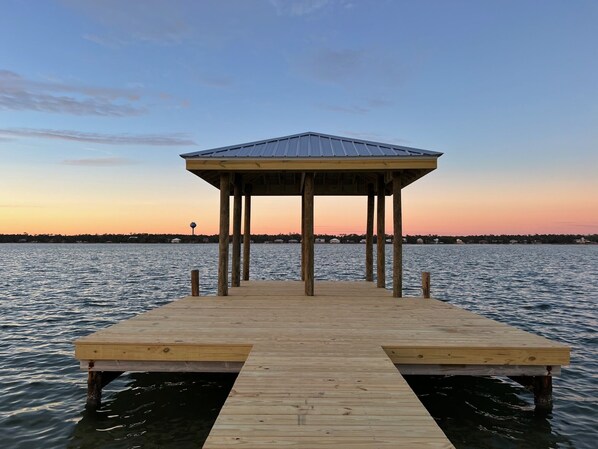 Private Dock: Sunsets on the Lagoon are the best on the Gulf