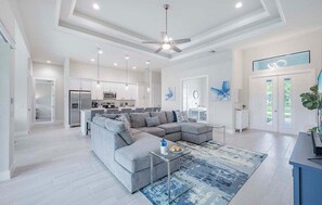 View of the Living Room & Kitchen from the Master Bedroom Door