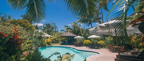 View across the pool to Villa Toru & the BBQ gazebo