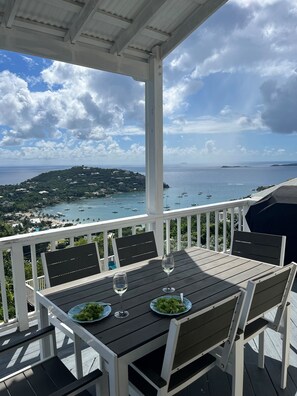 Balcony View overlooks 3 bays- Great Cruz Bay- Westin, Hart Bay & Chocolate Hole