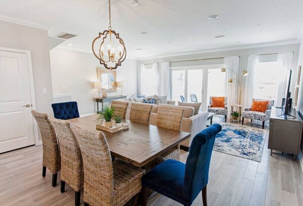 Gather everyone for a meal together with dining seating for 8