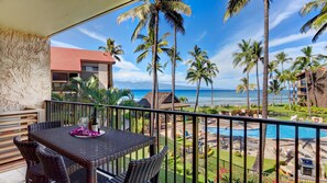 Enjoy dining on the lanai