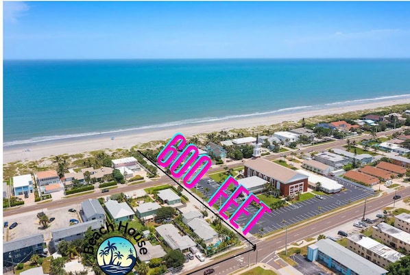 Just 600ft to the sand in your feet. Less than 2mins around the corner
