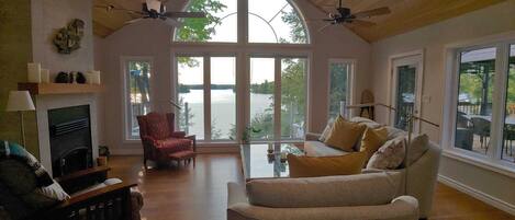 Living room facing spectacular west view