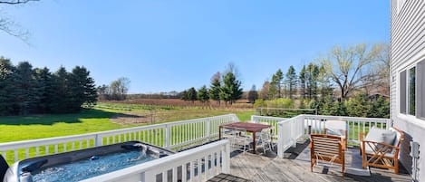 Hot Tub overlooking the blueberry fields