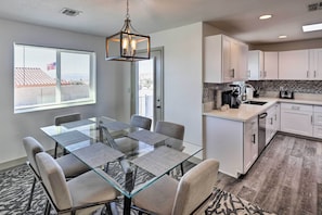 Kitchen & Dining Area | Single-Story Home | Newly Remodeled