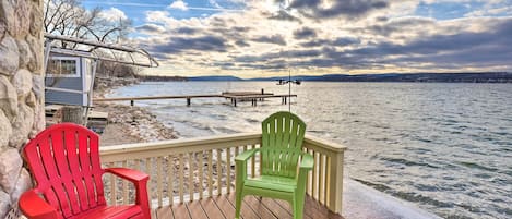 Canandaigua Vacation Rental | 2BR | 1BA | 1,000 Sq Ft | Steps Required