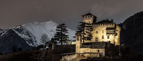 The castle from the south at night