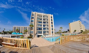 view from white sandy beach