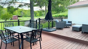 Enjoy alfresco dining, grilling and relaxing on the wrap around deck.