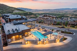 Aerial shot of pool