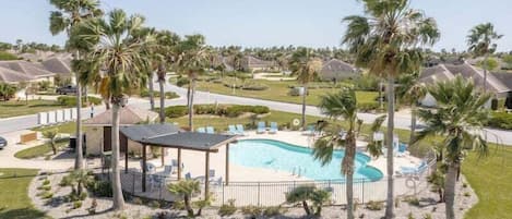 Pool across the house.