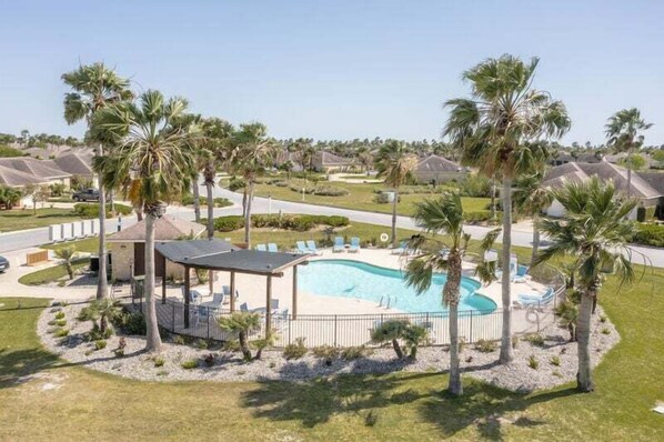 Pool across the house.