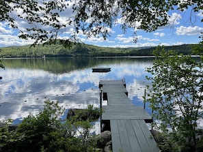Our two private docks with a view of Mt.Tire’m