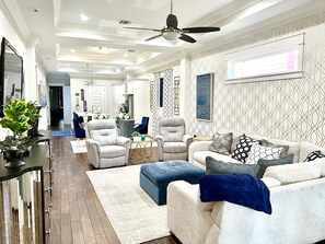 Full View Of Living Room, Dining Room and Kitchen
