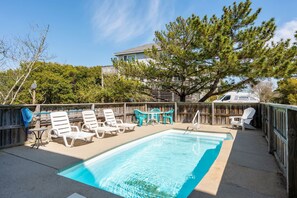 Private heated saltwater pool