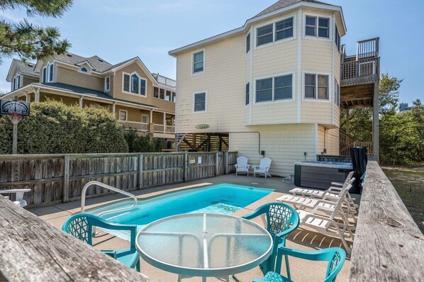 Enjoy the private heated saltwater pool