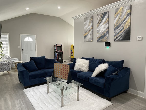Relax and unwind in style in our stunning open concept living room