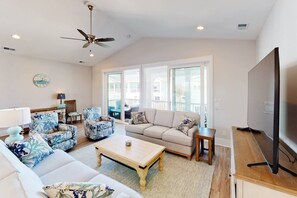 There is a plenty of seating in the large living area